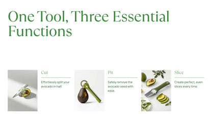 3-in-1 Avocado Tool – Cut Pit Slice Infographic