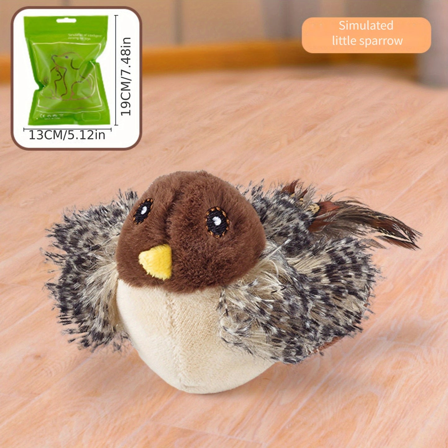 Interactive Plush Bird Cat Toy