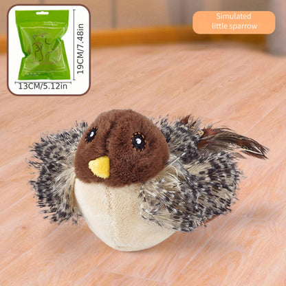 Interactive Plush Bird Cat Toy