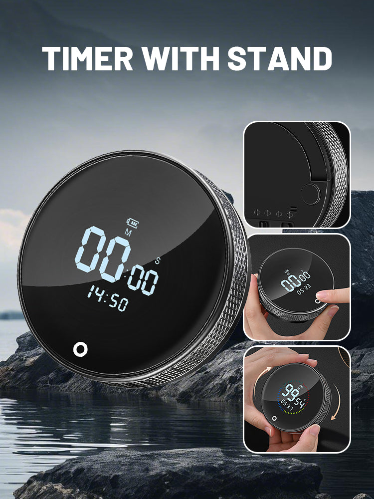 Magnetic Smart Kitchen Timer – Rotatable Digital Countdown Timer with LED Display & Alarm