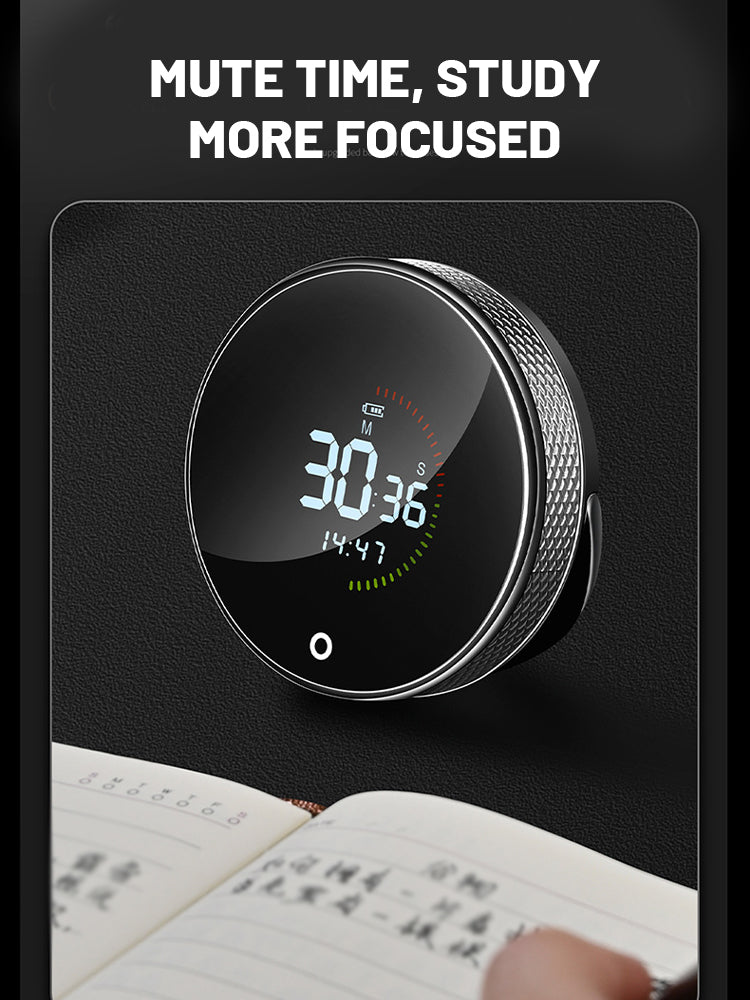 Magnetic Smart Kitchen Timer – Rotatable Digital Countdown Timer with LED Display & Alarm