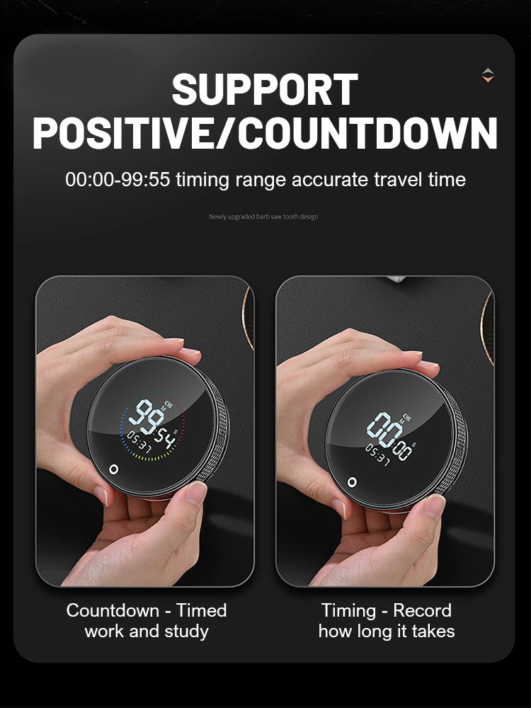 Magnetic Smart Kitchen Timer – Rotatable Digital Countdown Timer with LED Display & Alarm