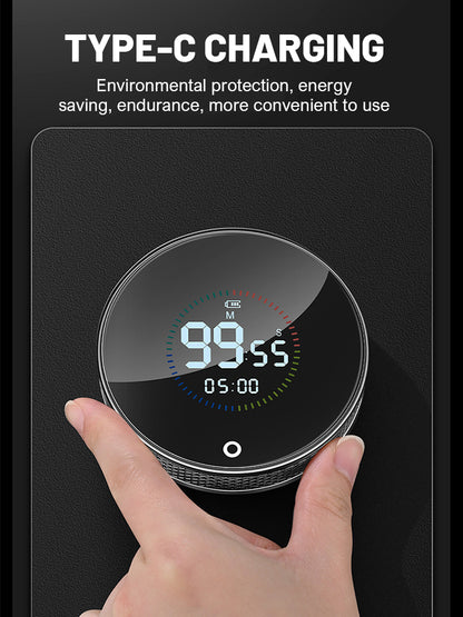 Magnetic Smart Kitchen Timer – Rotatable Digital Countdown Timer with LED Display & Alarm