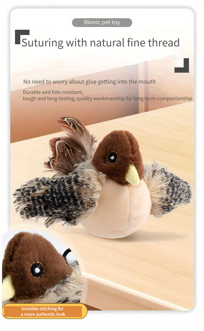 Interactive Plush Bird Cat Toy