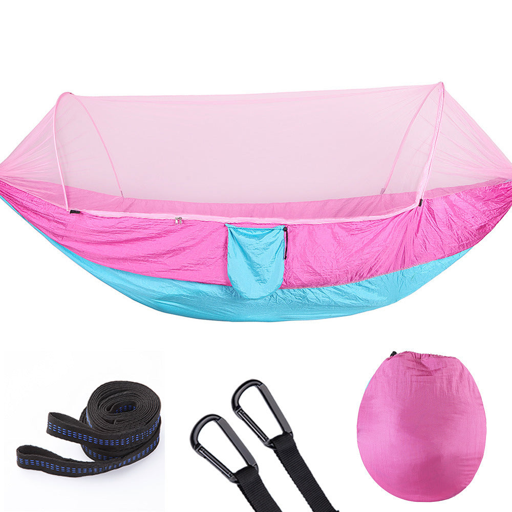 BreezyBunk™ Fully Automatic Quick Opening Hammock With Mosquito Net