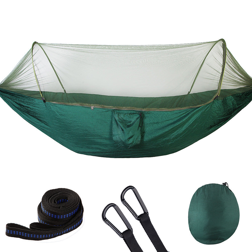 BreezyBunk™ Fully Automatic Quick Opening Hammock With Mosquito Net