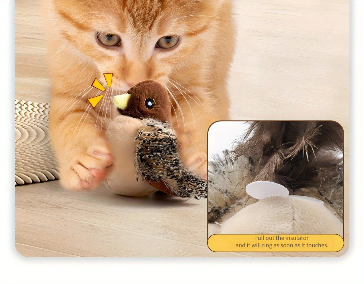 Interactive Plush Bird Cat Toy