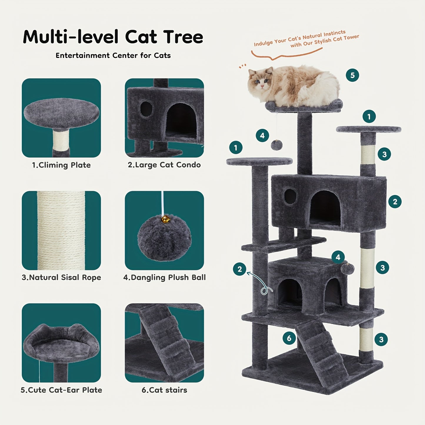 Multi-Level Cat Tree Tower