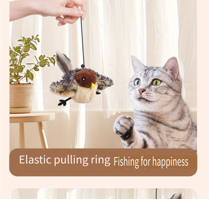 Interactive Plush Bird Cat Toy