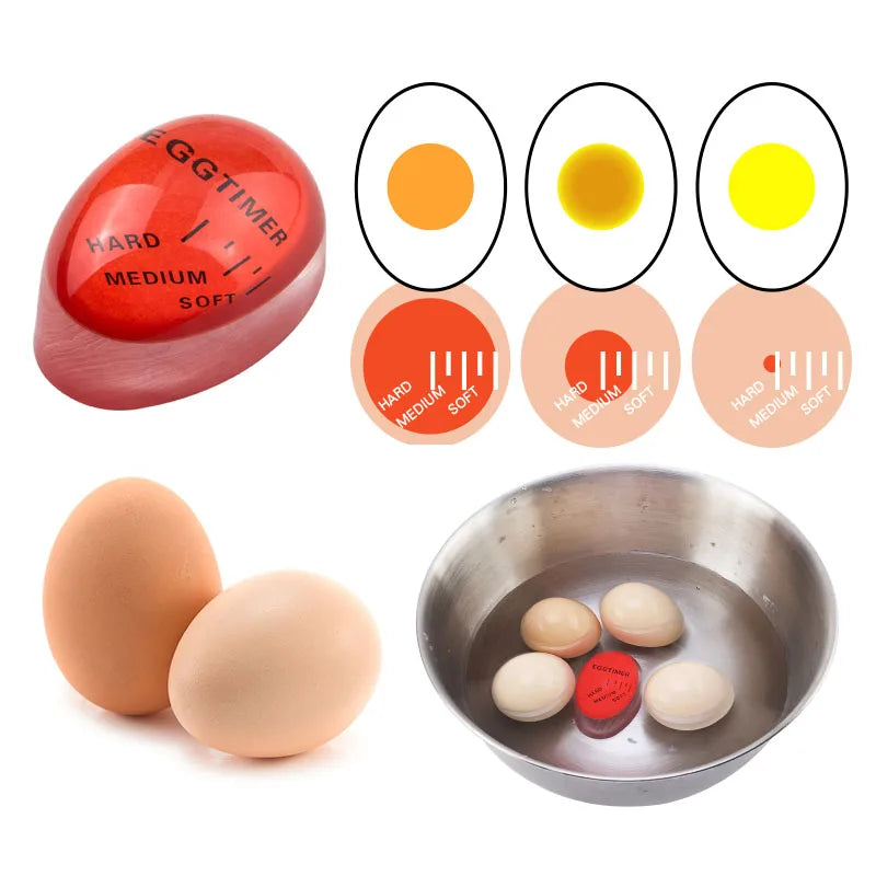 1/3/4pc Egg Timer Color Changing Indicator Kitchen Boiled Egg Timer Resin Perfect Boiled Eggs By Temperature Home Kitchen Gadget
