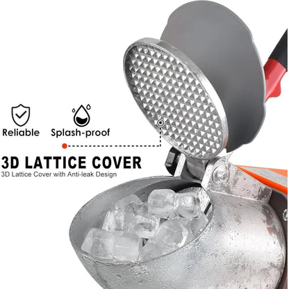 Electric Shaved Ice Machine with 3 Stainless Steel Blades – 300W High-Efficiency Snow Cone Maker, Anti-Splash Design, Includes Ice Pick & Scoop – Perfect for Home, Parties, and Food Trucks