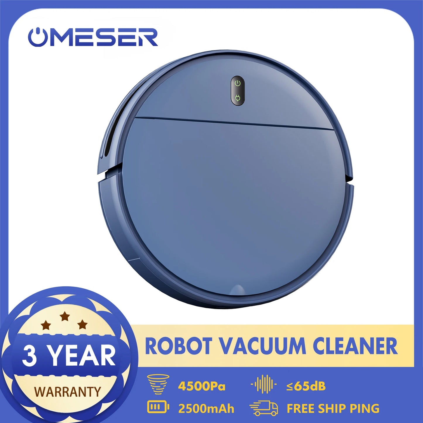 OMESER 15kPa Smart Robot Vacuum Cleaner – Auto Charging, App Control, Wet & Dry Cleaning