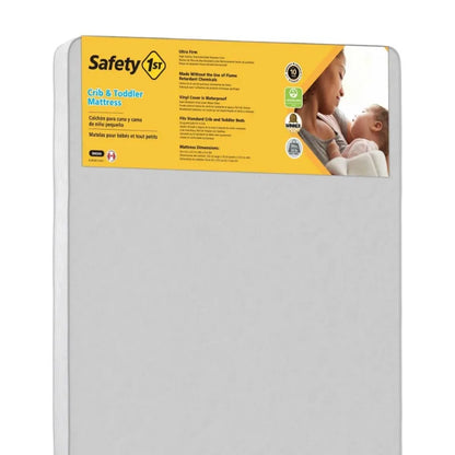 Safety 1st Sweet Dreams 5" Crib & Toddler Mattress – Waterproof Cover | Greenguard Gold Certified