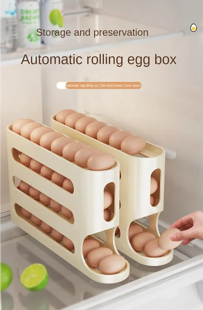 2-4-layer Slide Egg Storage Box Ladder Style Egg Box Storage Refrigerator Side Door Large Capacity Automatic Egg Rolling Machine