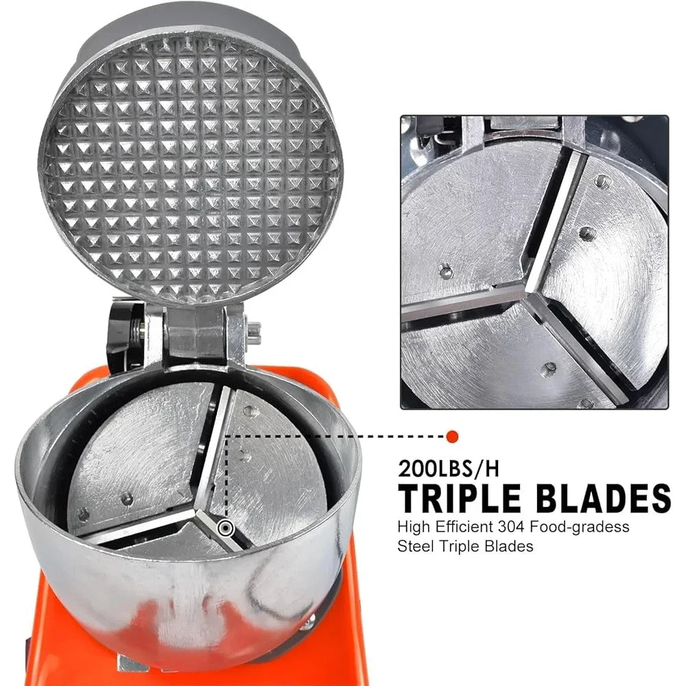 Electric Shaved Ice Machine with 3 Stainless Steel Blades – 300W High-Efficiency Snow Cone Maker, Anti-Splash Design, Includes Ice Pick & Scoop – Perfect for Home, Parties, and Food Trucks