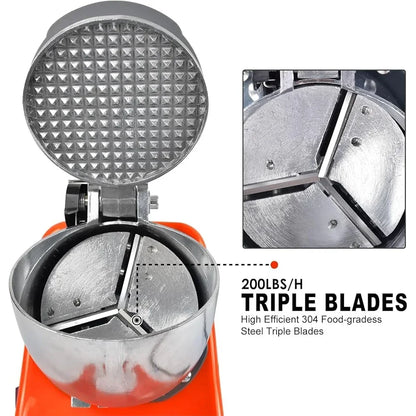 Electric Shaved Ice Machine with 3 Stainless Steel Blades – 300W High-Efficiency Snow Cone Maker, Anti-Splash Design, Includes Ice Pick & Scoop – Perfect for Home, Parties, and Food Trucks