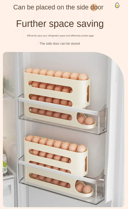 2-4-layer Slide Egg Storage Box Ladder Style Egg Box Storage Refrigerator Side Door Large Capacity Automatic Egg Rolling Machine