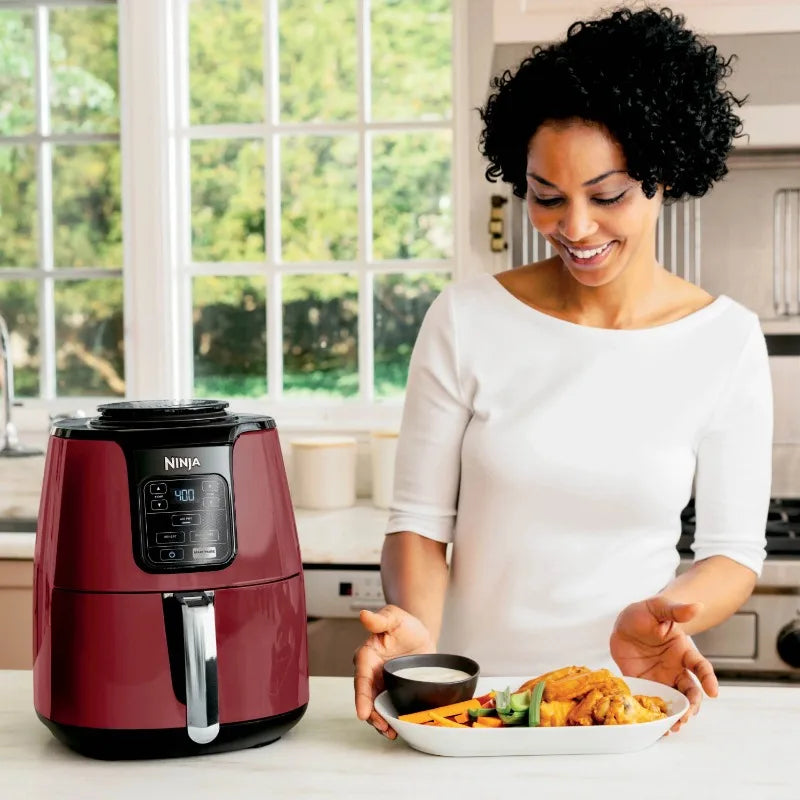 Ninja 4QT Air Fryer, Black – Model AF100WM | Fast, Healthy Cooking with Dishwasher-Safe Basket & Crisper Plate