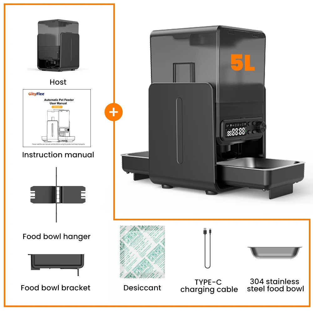 🐾 Smart Dual-Bowl Automatic Pet Feeder — Timed, Adjustable & Elegant