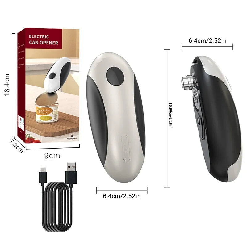 Electric Can Openers Rechargeable Jar Opener Automatic Tin Jar Bottle Machine Portable Kitchen Opening Tool One Touch Can Opener