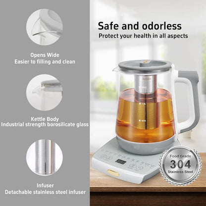 Smart Electric Health Pot – 12 Functions, Infuser, Temperature Control & Keep-Warm