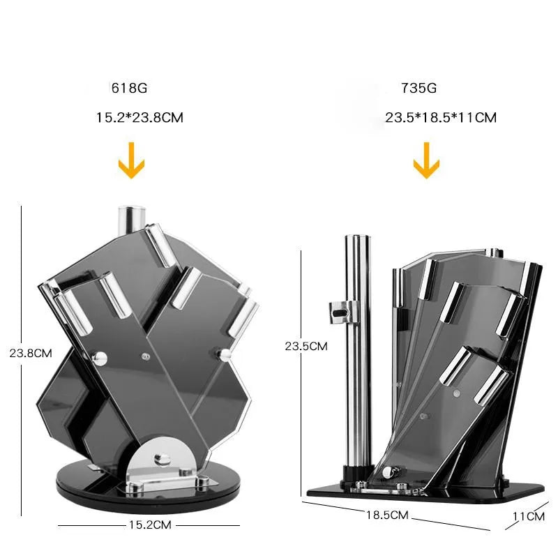 Transparent Acrylic Knife Holder – Fan-Shaped Multi-Functional Kitchen Organizer Rack