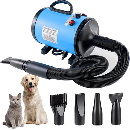2800W Professional Pet Hair Dryer – Fast, Quiet Grooming Blower with Stepless Speed & Warm Wind