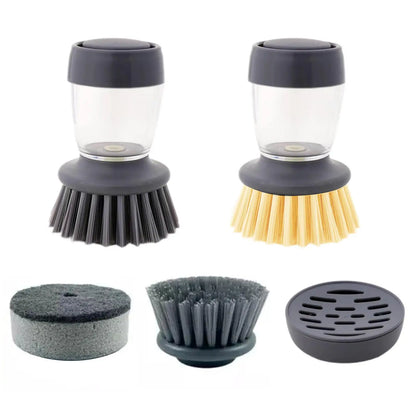 Steel Dish Scrubber Set – Soap-Dispensing Stainless Steel Pot & Pan Scrubber