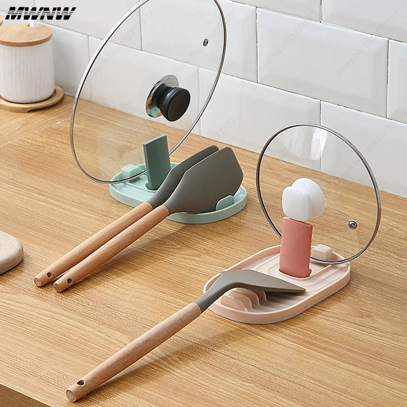 1pcs Polychrome Foldable Nordic Style Pot Holder Lid Shovel Storage Rack Practical Multifunctional Utensils for Kitchen Supplies