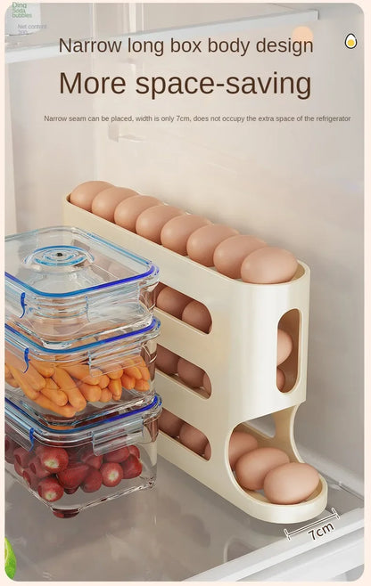 2-4-layer Slide Egg Storage Box Ladder Style Egg Box Storage Refrigerator Side Door Large Capacity Automatic Egg Rolling Machine