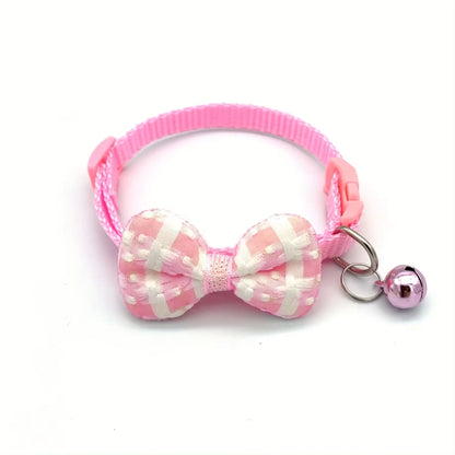 1 Piece Adjustable Plaid Cat Collar Tie Knot