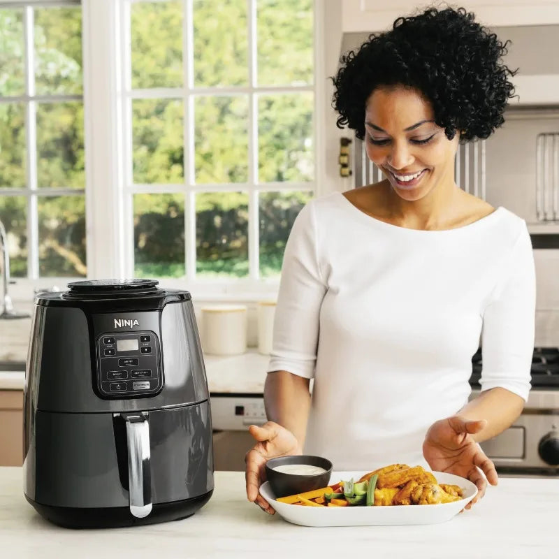 Ninja 4QT Air Fryer, Black – Model AF100WM | Fast, Healthy Cooking with Dishwasher-Safe Basket & Crisper Plate