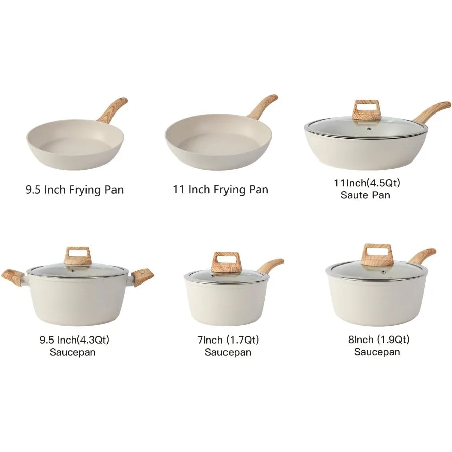 21PCS Non-Stick Cookware Set – Pots, Pans & Kitchen Cooking Essentials