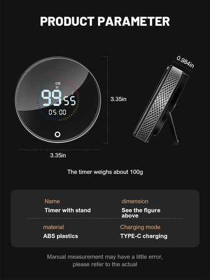 Magnetic Smart Kitchen Timer – Rotatable Digital Countdown Timer with LED Display & Alarm