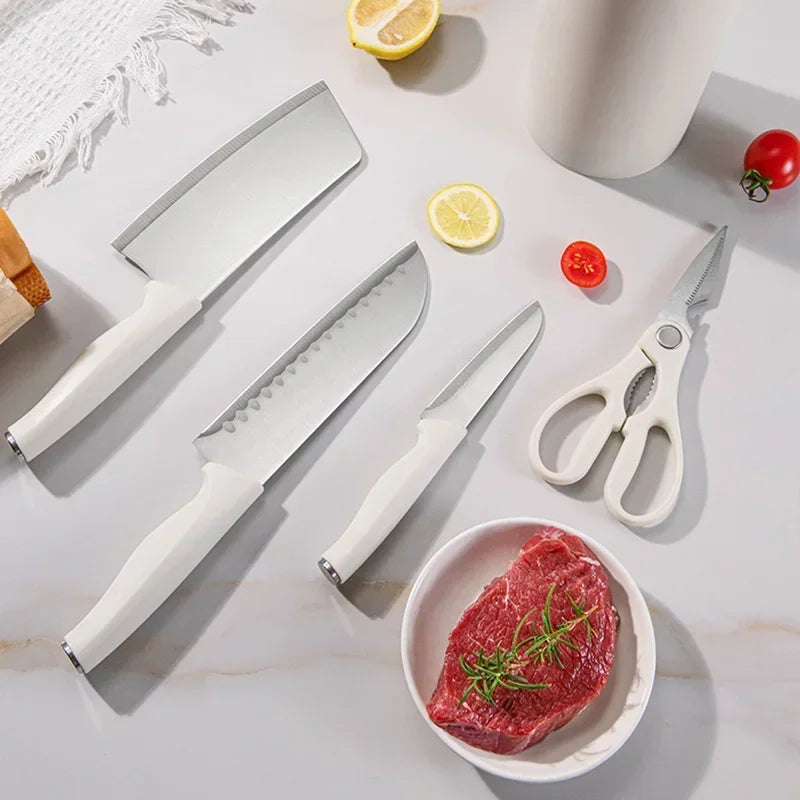 🔪 Premium Kitchen Knife Set with Holder & Scissors – Sharp, Durable & Stylish