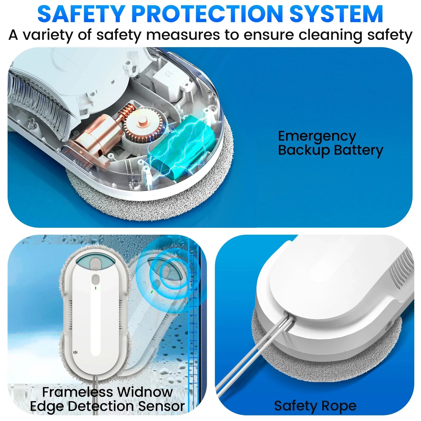 INSE Automatic Window Cleaning Robot – Smart Glass Washer with Water Spray & Remote Control