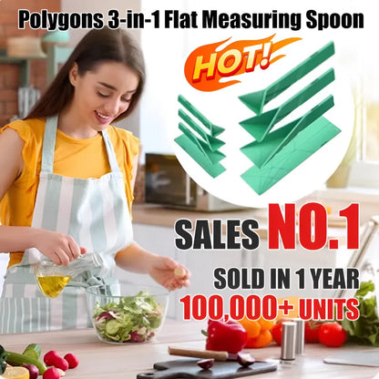 Measuring Spoons Set Adjustable - Flat 3-in-1 Folding Design with 6-in-1 Capacity | Magnetic 4-Piece Silicone Spoons for Tbsp Tsp | Food-Grade Kitchen Tool (4 Piece)