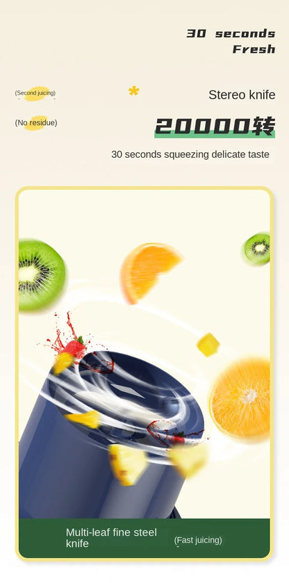 Portable Juicer Cup – USB Rechargeable Smoothie Blender for Home, Gym & Travel