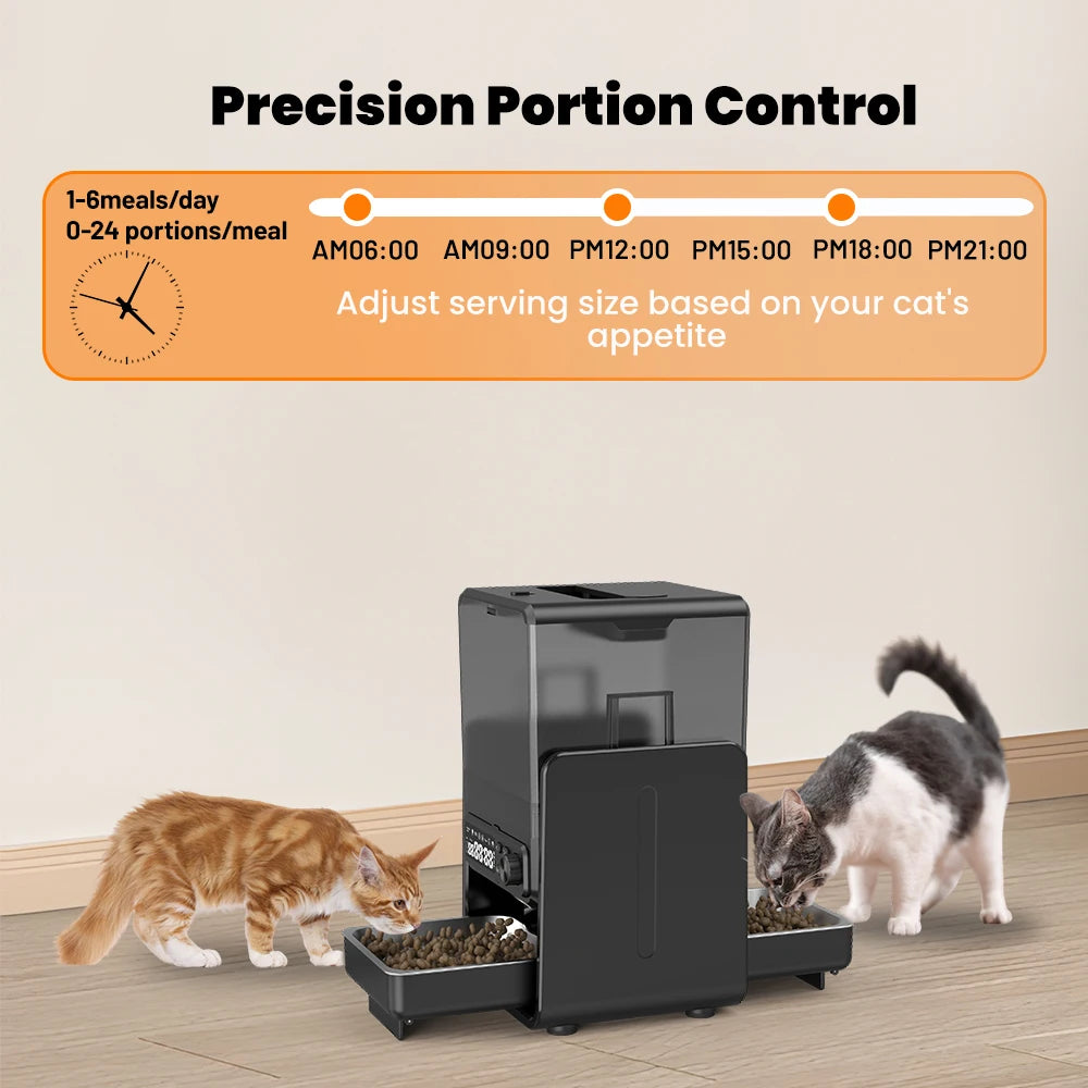 🐾 Smart Dual-Bowl Automatic Pet Feeder — Timed, Adjustable & Elegant