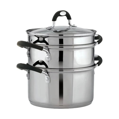 Tramontina Stainless Steel 3 Quart Steamer & Double-Boiler, 4 Piece
