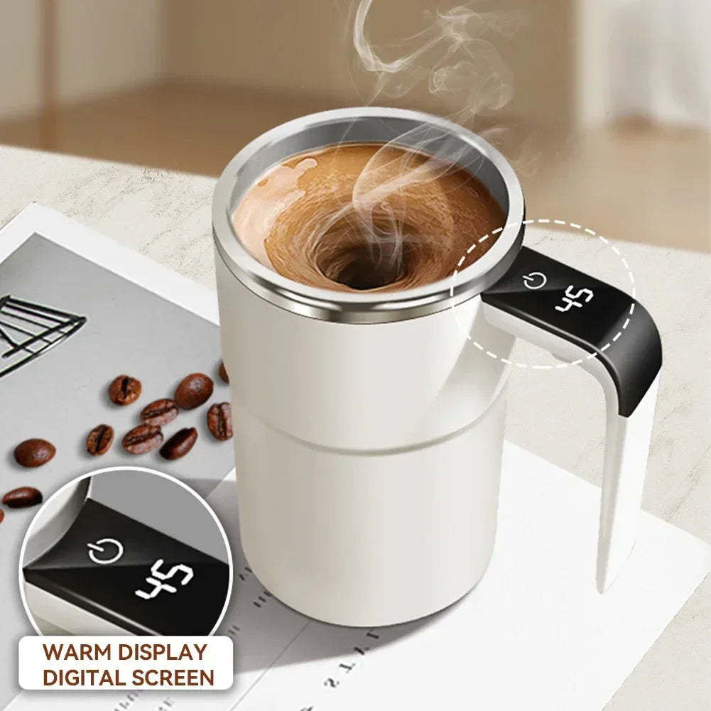 Mini Electric Self-Stirring Coffee Mug – USB Rechargeable 380ML Stainless Steel Cup
