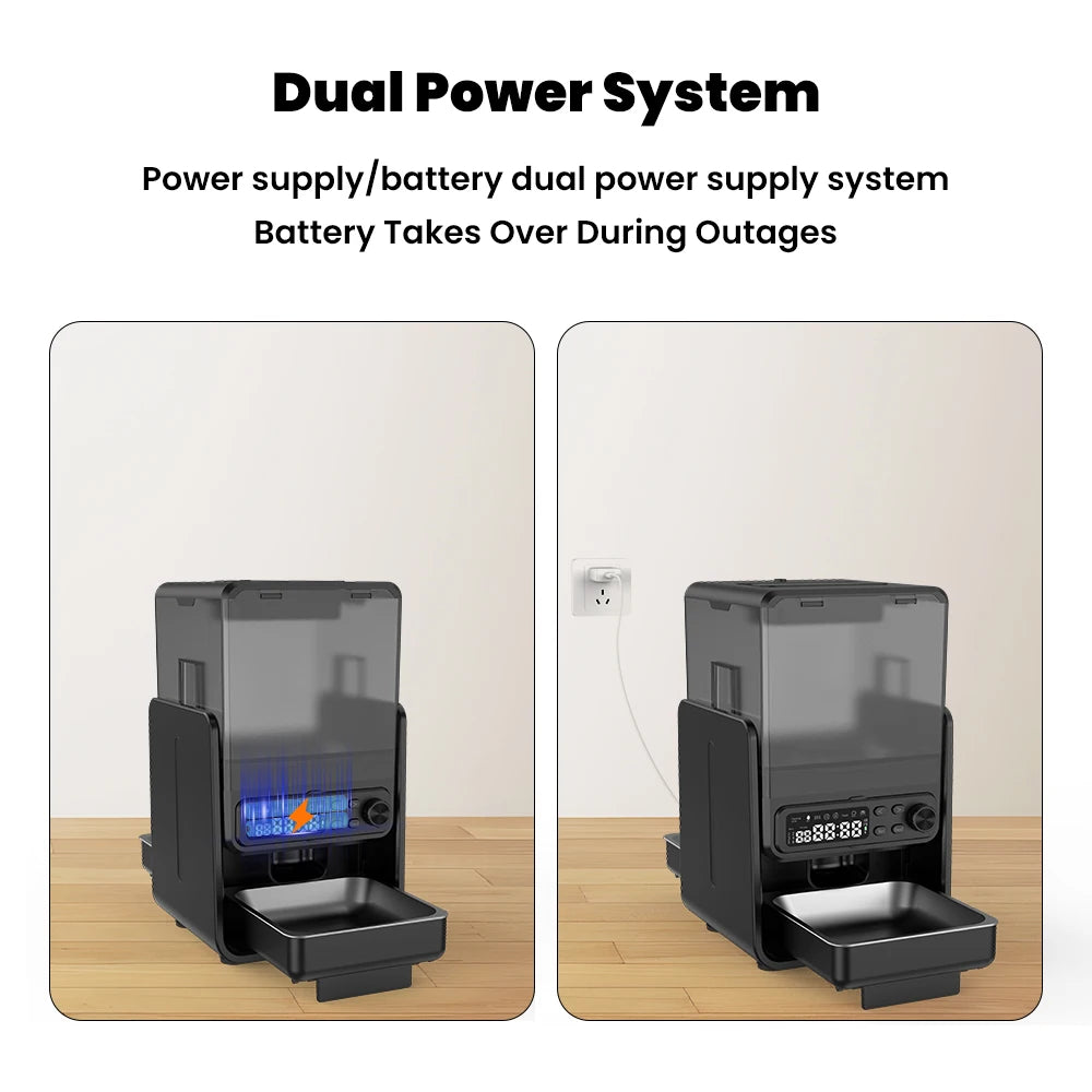 🐾 Smart Dual-Bowl Automatic Pet Feeder — Timed, Adjustable & Elegant