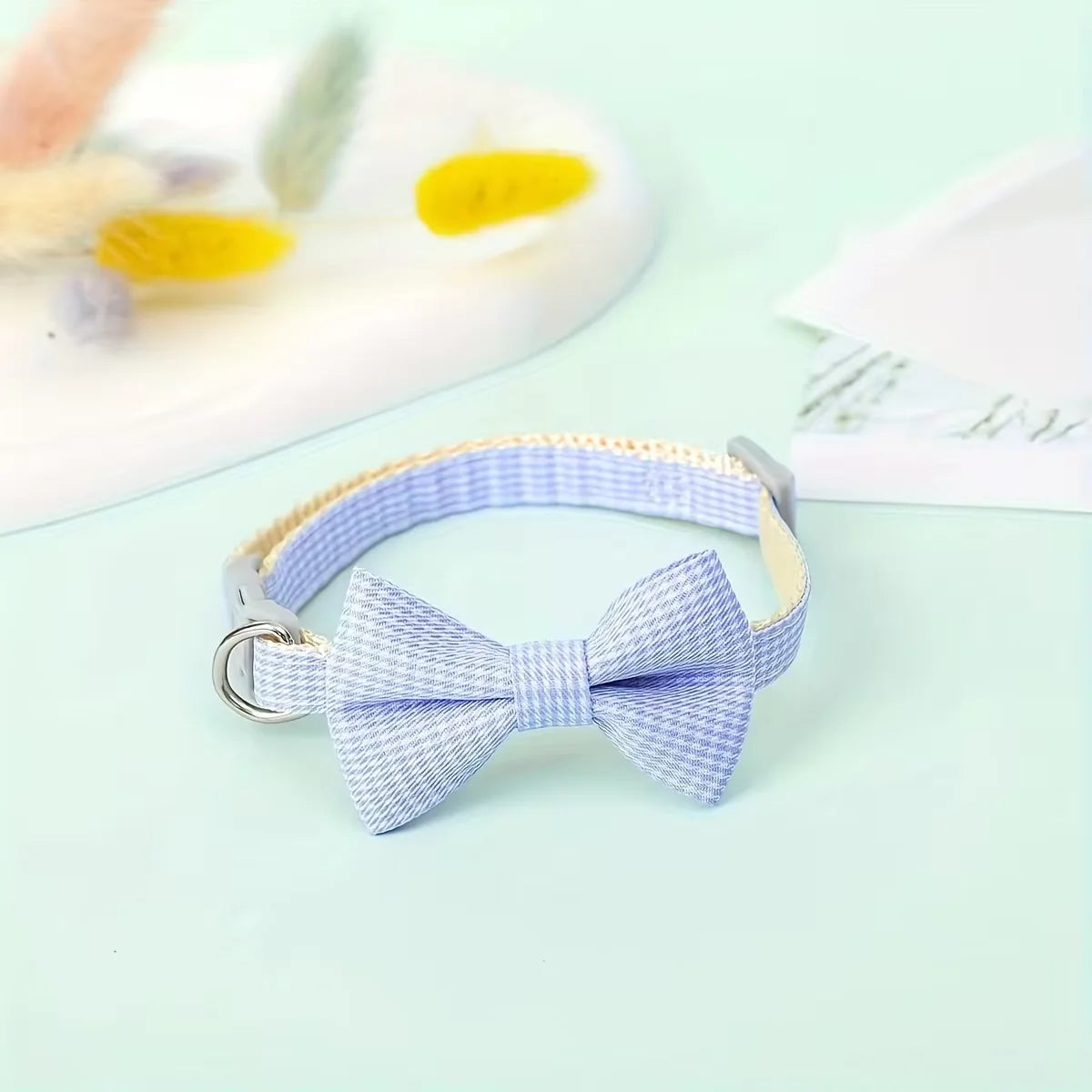 1 Piece Adjustable Plaid Cat Collar Tie Knot