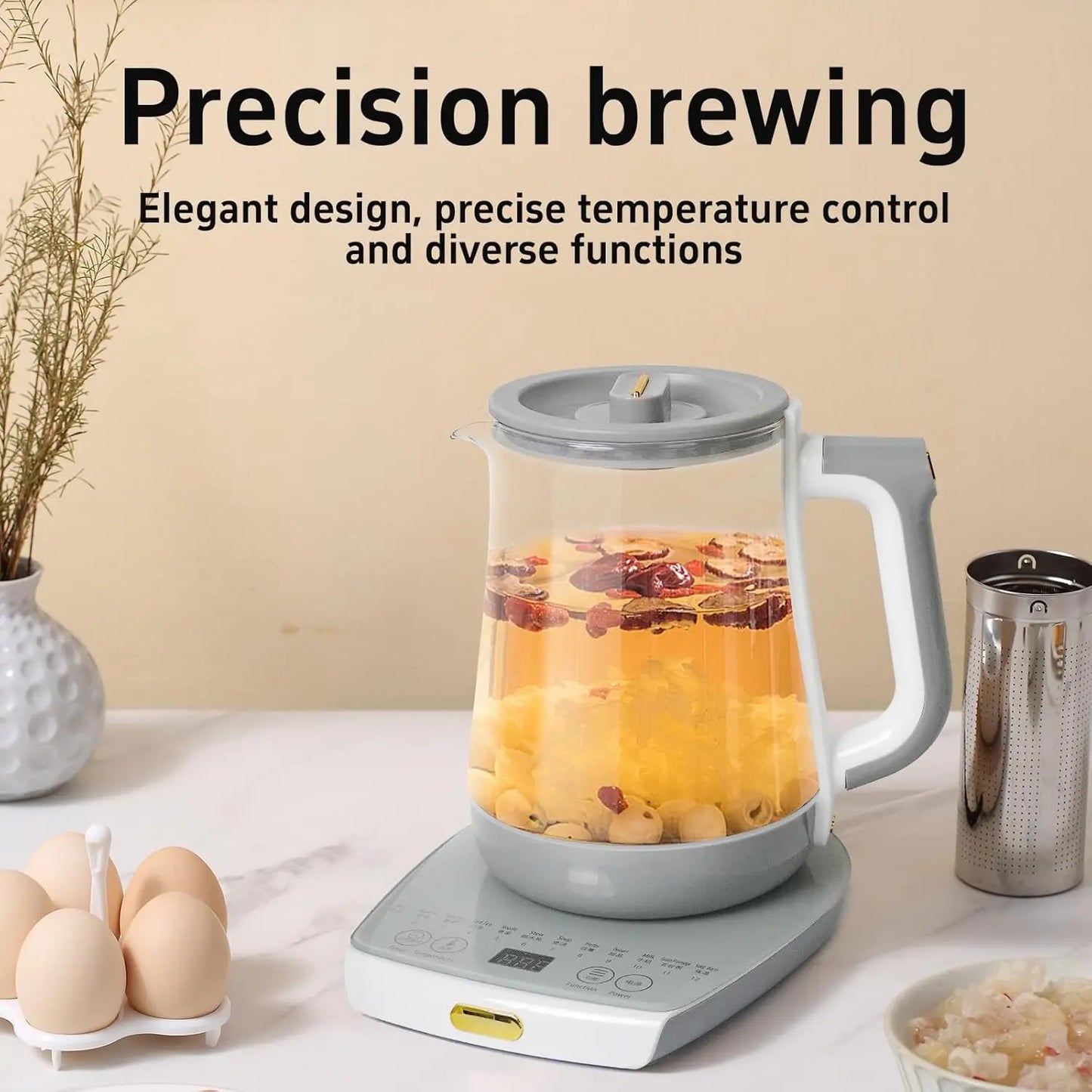 Smart Electric Health Pot – 12 Functions, Infuser, Temperature Control & Keep-Warm