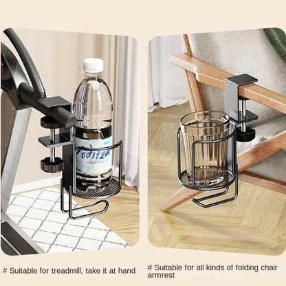 Upgrade 360° Rotating Cup Holder – Drill-Free Arm Clamp Mount for Desk or Table Edge | Anti-Spill & Anti-Fall Secure Cup & Tumbler Holder