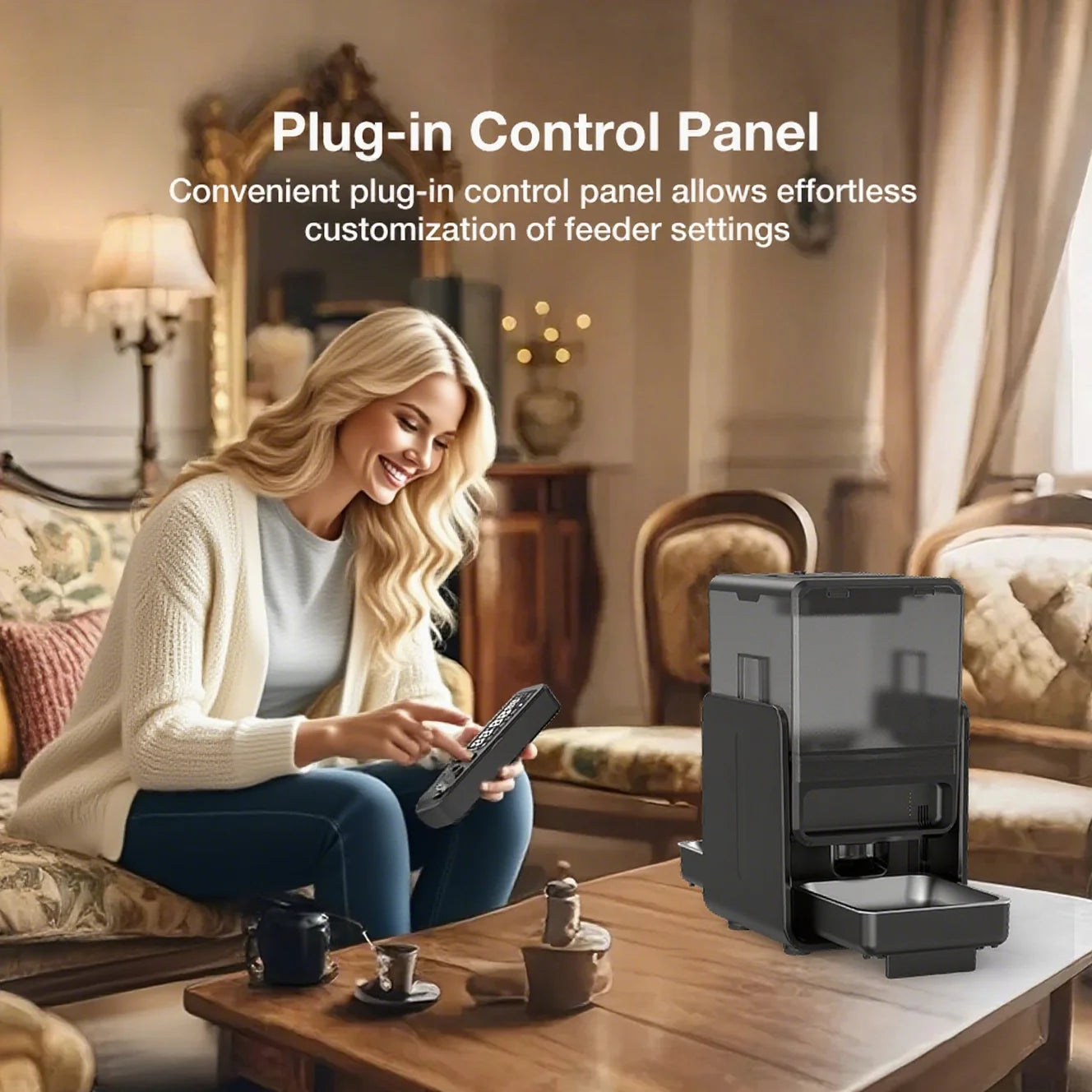 🐾 Smart Dual-Bowl Automatic Pet Feeder — Timed, Adjustable & Elegant