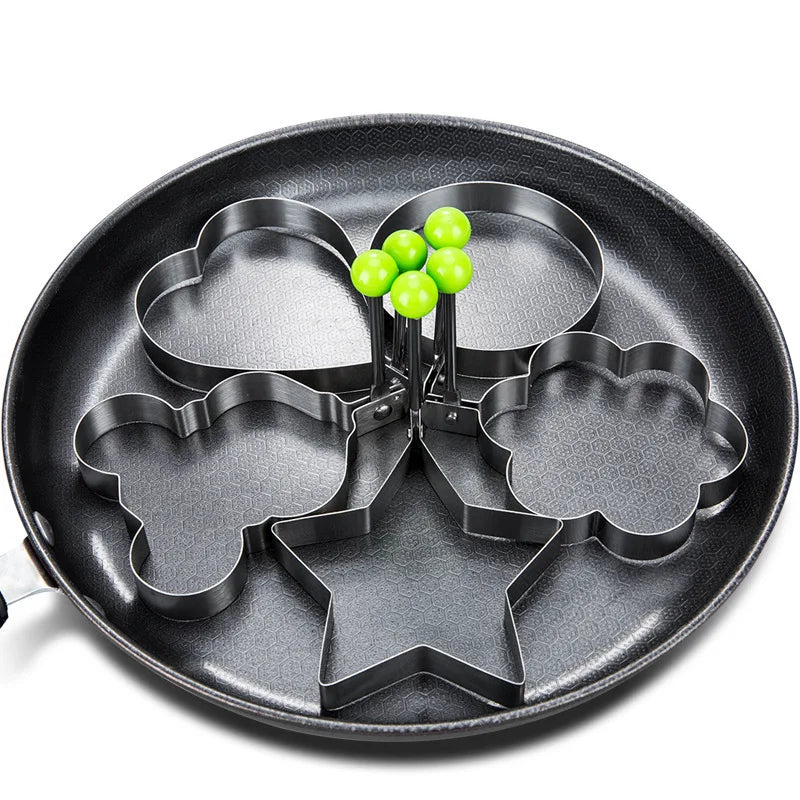 Heart-Shaped Stainless Steel Egg Frying Mold – Thickened Non-Stick Poached Egg & Pancake Ring