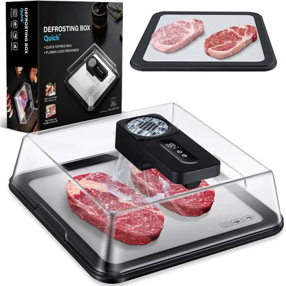 Rapid Defrosting Tray for Frozen Meat, Airflow Technology Thawing Mat Black