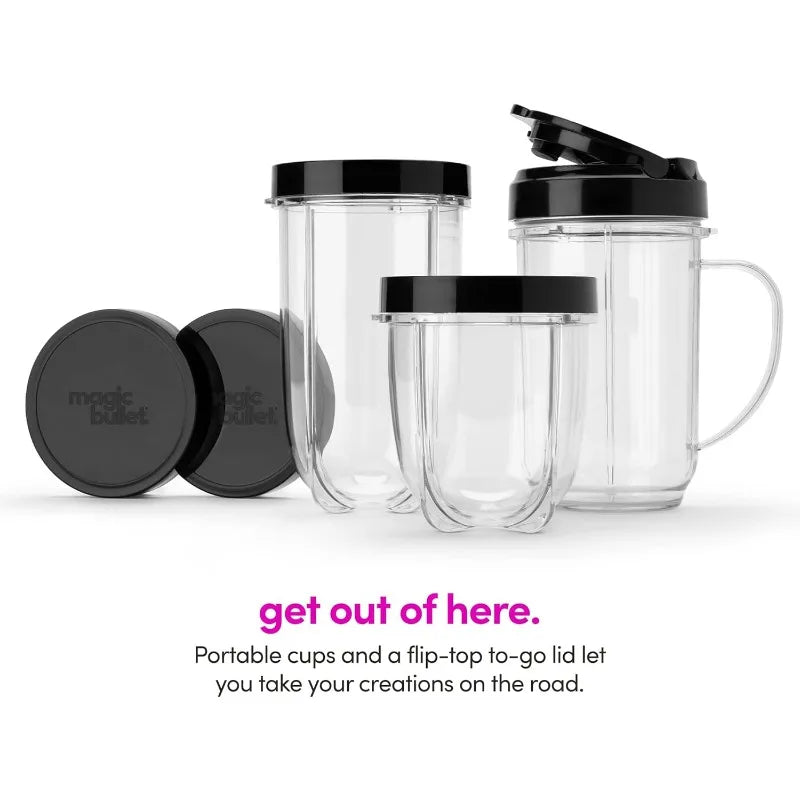 Magic Bullet Blender, Small, Silver – 11-Piece Set | High-Speed Personal Blender for Shakes, Smoothies & Food Prep