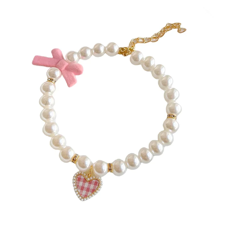 MPK New Series Cat Collar Pearl Vintage Love Crystal